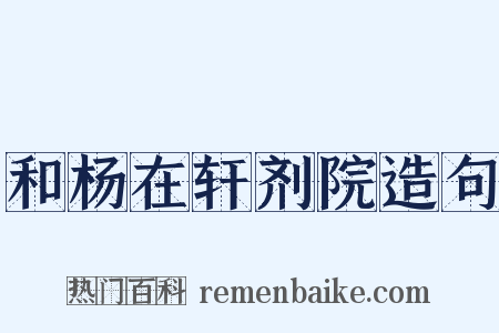 和杨在轩剂院造句是什么意思的图片